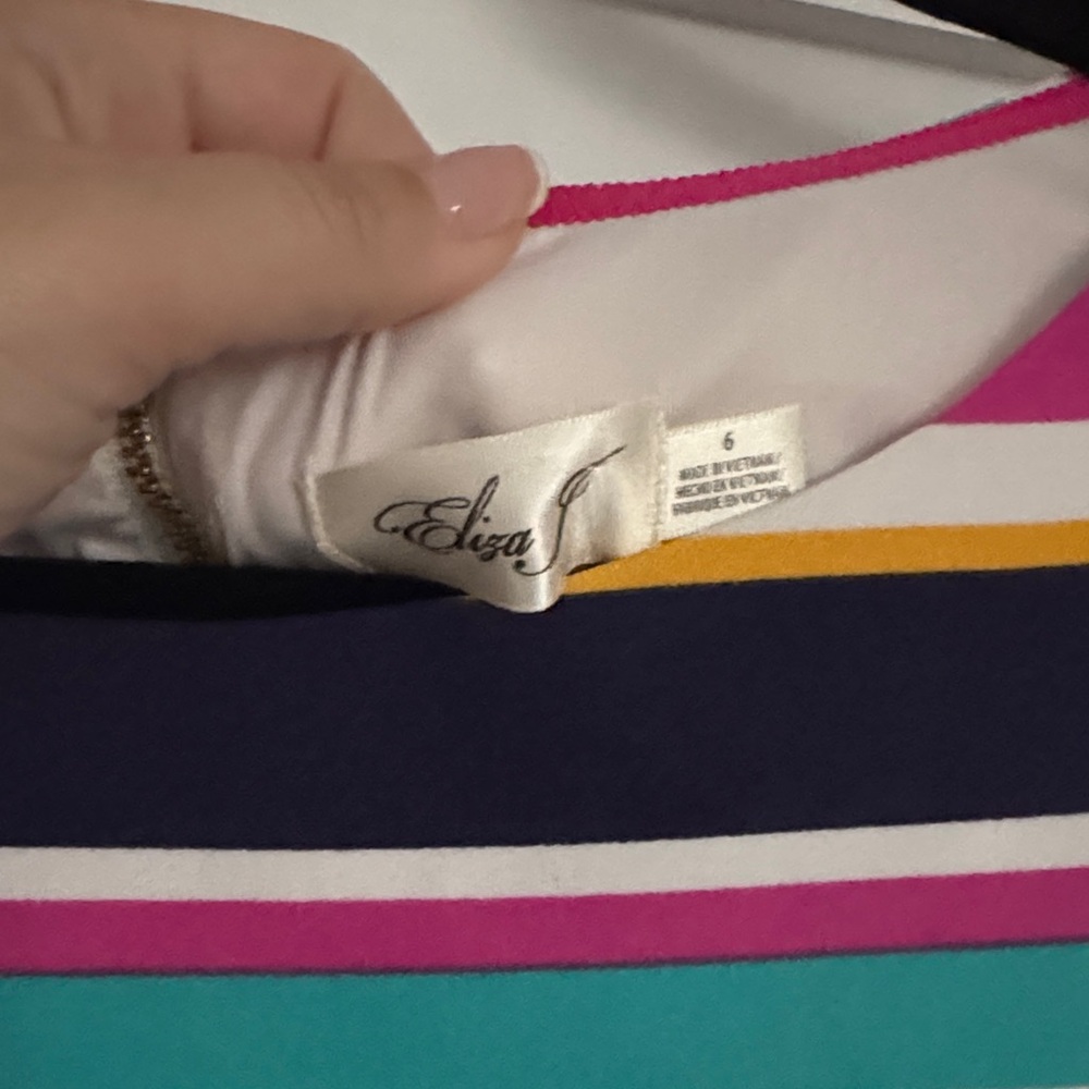 Eliza J Multicolor Striped Midi Dress - Picture 2 of 3